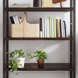 Berkfield Home Beautiful Wall Shelf Dark Grey 80x60x(2-4) cm Treated Solid Wood Oak in Dark Brown - thumbnail 2