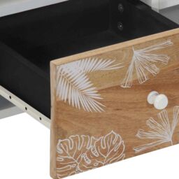 Berkfield Home TV Cabinet 100x33.5x46 cm Solid Wood Mango in Brown - thumbnail 7