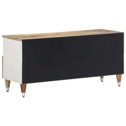 Berkfield Home TV Cabinet 100x33.5x46 cm Solid Wood Mango in Brown - thumbnail 5