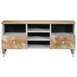 Berkfield Home TV Cabinet 100x33.5x46 cm Solid Wood Mango in Brown - thumbnail 2