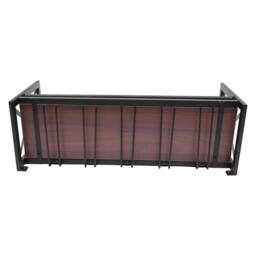 NESTLUNE Metal Wine Glass Rack Wall Mounted Bottle Storage Display Shelf in Grey - Size: 100 cm - thumbnail 6
