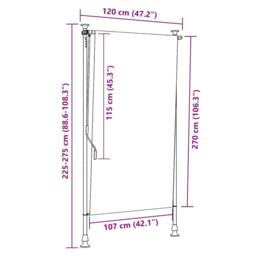 Berkfield Home Outdoor Roller Blind 120x270 cm Anthracite in Black - thumbnail 7