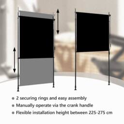 Berkfield Home Outdoor Roller Blind 120x270 cm Anthracite in Black - thumbnail 9