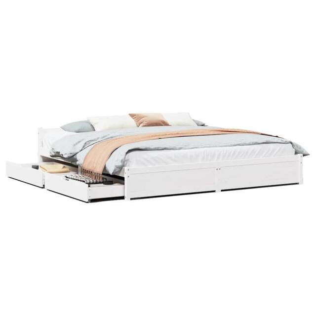 Berkfield Home Bed Frame without Mattress White 180x200 cm Super King Solid Wood Pine - image 1