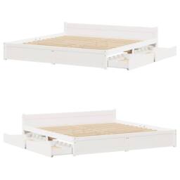 Berkfield Home Bed Frame without Mattress White 180x200 cm Super King Solid Wood Pine - thumbnail 9