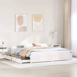 Berkfield Home Bed Frame without Mattress White 180x200 cm Super King Solid Wood Pine - thumbnail 2