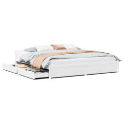 Berkfield Home Bed Frame without Mattress White 180x200 cm Super King Solid Wood Pine - thumbnail 1