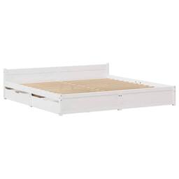 Berkfield Home Bed Frame without Mattress White 180x200 cm Super King Solid Wood Pine - thumbnail 3