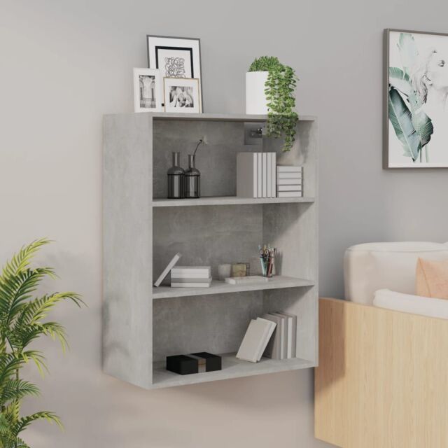 Berkfield Home Hanging Wall Cabinet Concrete Grey 69.5x32.5x90 cm - image 1