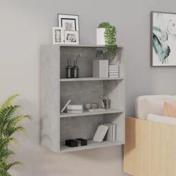 Berkfield Home Hanging Wall Cabinet Concrete Grey 69.5x32.5x90 cm - thumbnail 1