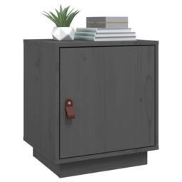 Berkfield Home Bedside Cabinets 2 pcs Grey 40x34x45 cm Solid Wood Pine - Size: 40 x 34 x 45 cm - thumbnail 4