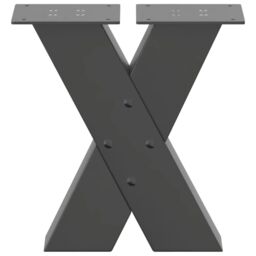Berkfield Home Coffee Table Legs X-Shaped 2 pcs Anthracite 30x(30-31) cm Steel in Black - thumbnail 5