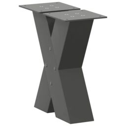 Berkfield Home Coffee Table Legs X-Shaped 2 pcs Anthracite 30x(30-31) cm Steel in Black - thumbnail 4