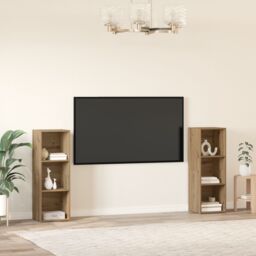 Berkfield Home with Shelf with Storage 2 pcs Artisan oak 107 x 35 x 37 cm Engineered wood in Brown - thumbnail 4