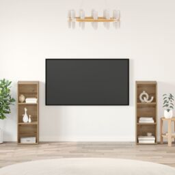 Berkfield Home with Shelf with Storage 2 pcs Artisan oak 107 x 35 x 37 cm Engineered wood in Brown - thumbnail 1