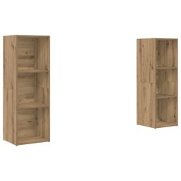 Berkfield Home with Shelf with Storage 2 pcs Artisan oak 107 x 35 x 37 cm Engineered wood in Brown - thumbnail 2