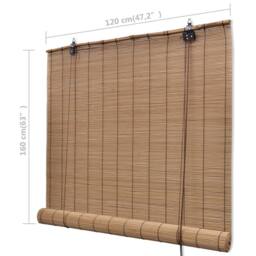 Berkfield Home Modern Brown Bamboo Roller Blinds 120 x 160 cm - thumbnail 6