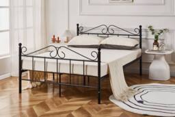 Crazy Price Beds Ltd Lindale Vintage Black Metal Bed Frame - Size: Small Double - thumbnail 3