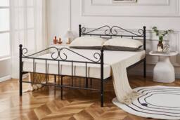 Crazy Price Beds Ltd Lindale Vintage Black Metal Bed Frame - Size: Small Double - thumbnail 1