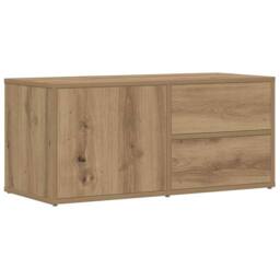 Berkfield Home TV Cabinet Artisan Oak 80x34x35.5 cm Engineered Wood in Brown - thumbnail 3