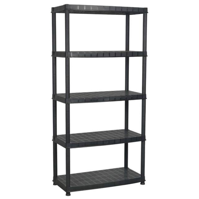 Berkfield Home Storage Shelf 5-Tier Black 91.5x45.7x185 cm Plastic - image 1