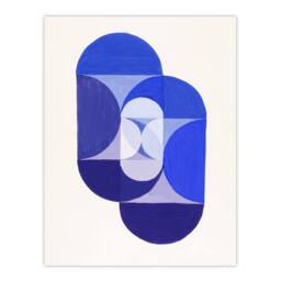 "Artery8 Joseph Schillinger Key Blue Abstract Painting Wall Art Print - Size: W12"" x H16""" - thumbnail 1