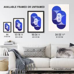 "Artery8 Joseph Schillinger Key Blue Abstract Painting Wall Art Print - Size: W12"" x H16""" - thumbnail 3