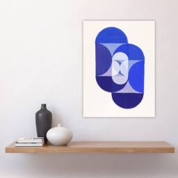 "Artery8 Joseph Schillinger Key Blue Abstract Painting Wall Art Print - Size: W12"" x H16""" - thumbnail 4