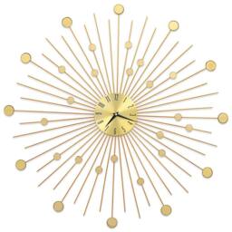 Berkfield Home Wall Clock Metal 70 cm Golden in Gold - thumbnail 1
