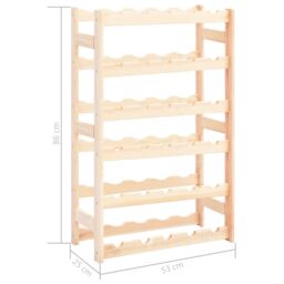 Berkfield Home Wine Rack for 30 Bottles Pinewood in Beige - thumbnail 6