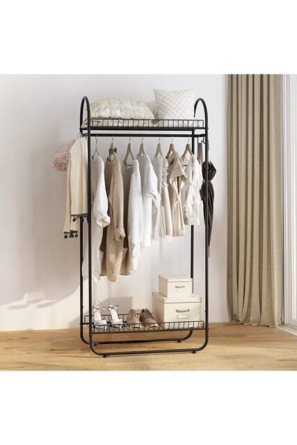 H&O Direct Chic Metal Clothes Rack in Black - image 1