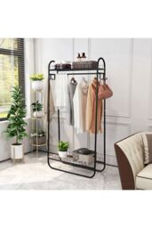 H&O Direct Chic Metal Clothes Rack in Black - thumbnail 2