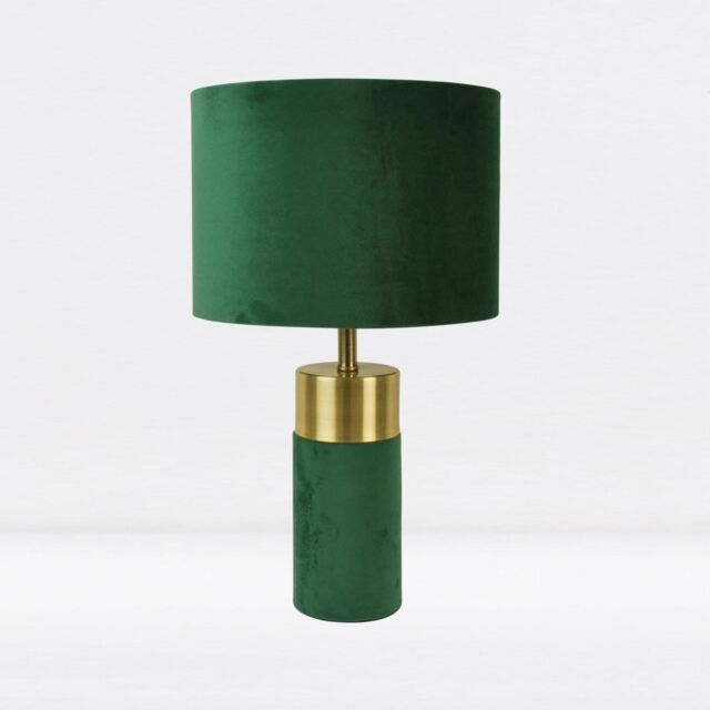 First Choice Lighting Green Velvet Table Lamp - image 1