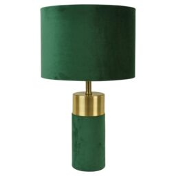 First Choice Lighting Green Velvet Table Lamp - thumbnail 2