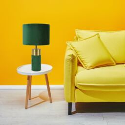 First Choice Lighting Green Velvet Table Lamp - thumbnail 3