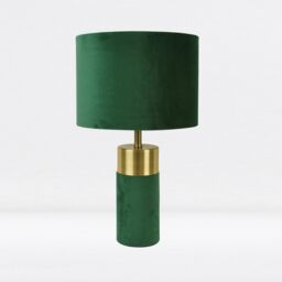 First Choice Lighting Green Velvet Table Lamp - thumbnail 1