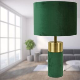 First Choice Lighting Green Velvet Table Lamp - thumbnail 4
