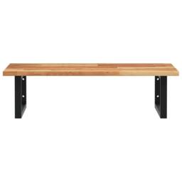 Berkfield Home Basin Shelf Wall Mounted Steel & Solid Wood Acacia in Brown - thumbnail 4