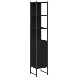 Berkfield Home Bathroom Cabinet Black 33x33x185.5 cm Engineered Wood - thumbnail 2