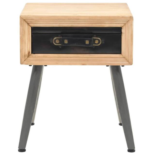 Berkfield Home Bedside Table Solid Fir Wood 43x38x50 cm in Brown - Size: 43 x 38 x 50 cm - image 1