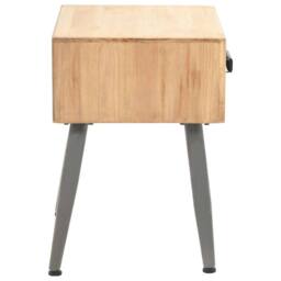 Berkfield Home Bedside Table Solid Fir Wood 43x38x50 cm in Brown - Size: 43 x 38 x 50 cm - thumbnail 3