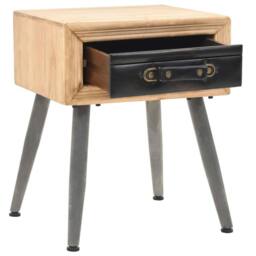 Berkfield Home Bedside Table Solid Fir Wood 43x38x50 cm in Brown - Size: 43 x 38 x 50 cm - thumbnail 5