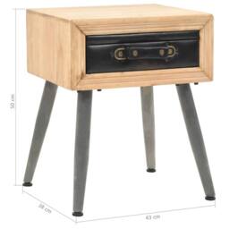 Berkfield Home Bedside Table Solid Fir Wood 43x38x50 cm in Brown - Size: 43 x 38 x 50 cm - thumbnail 9