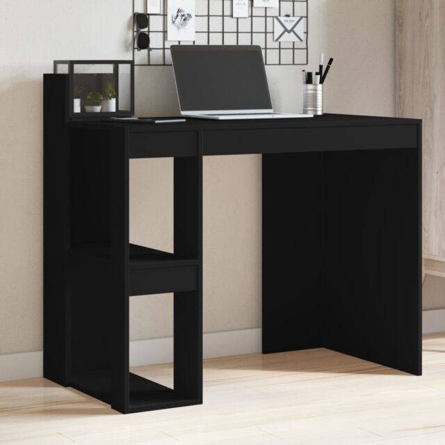 Berkfield Home Office Desk Black 103.5x56.5x94 cm Engineered Wood - image 1