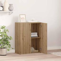 Berkfield Home Office Cabinet - Artisan Oak - 60 x 32 x 77.5 cm - Engineered Wood in Brown - thumbnail 4