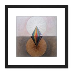 Artery8 Hilma Af Klint Group Ix Suw The Swan No 12 Abstract 8X8 Inch Square Wooden Framed Wall Art Print Picture with Mount in Black - thumbnail 1