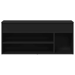 Berkfield Home Shoe Bench Black 102x30.5x45 cm Engineered Wood - thumbnail 4