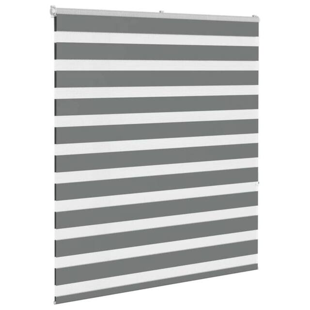 Berkfield Home Elegant Zebra Blind Dark Grey 130x150 cm Fabric Width 125.9 cm Po - image 1