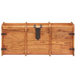 Berkfield Home Storage Chest 90x40x40 cm Solid Acacia Wood in Brown - Size: 90 x 40 x 40 cm - thumbnail 3