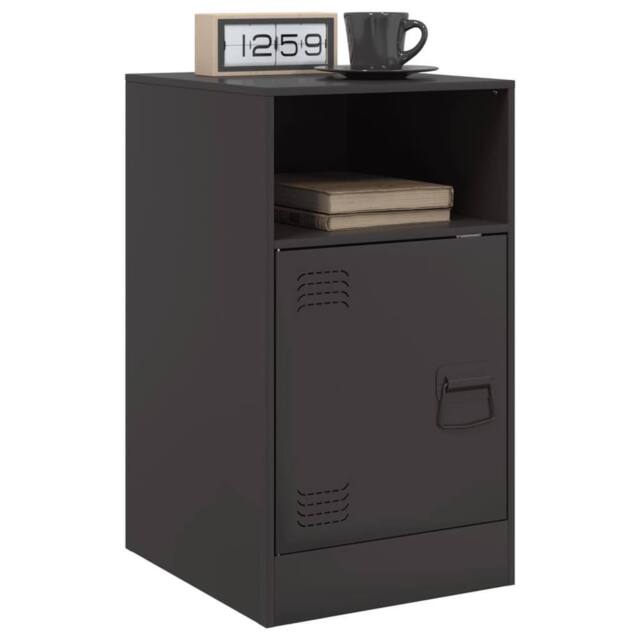 Berkfield Home Stylish Bedside Cabinets 2pcs Black 34.5x39x62 cm Steel - image 1